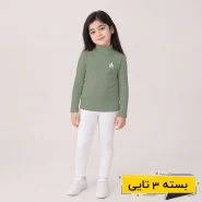 خرید عمده بلوز رنگ سدری دخترانه طرح کشباف رنگینی | بچگانه (3 تایی)