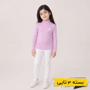 خرید عمده بلوز رنگ یاسی دخترانه طرح کشباف رنگینی | بچگانه (3 تایی)